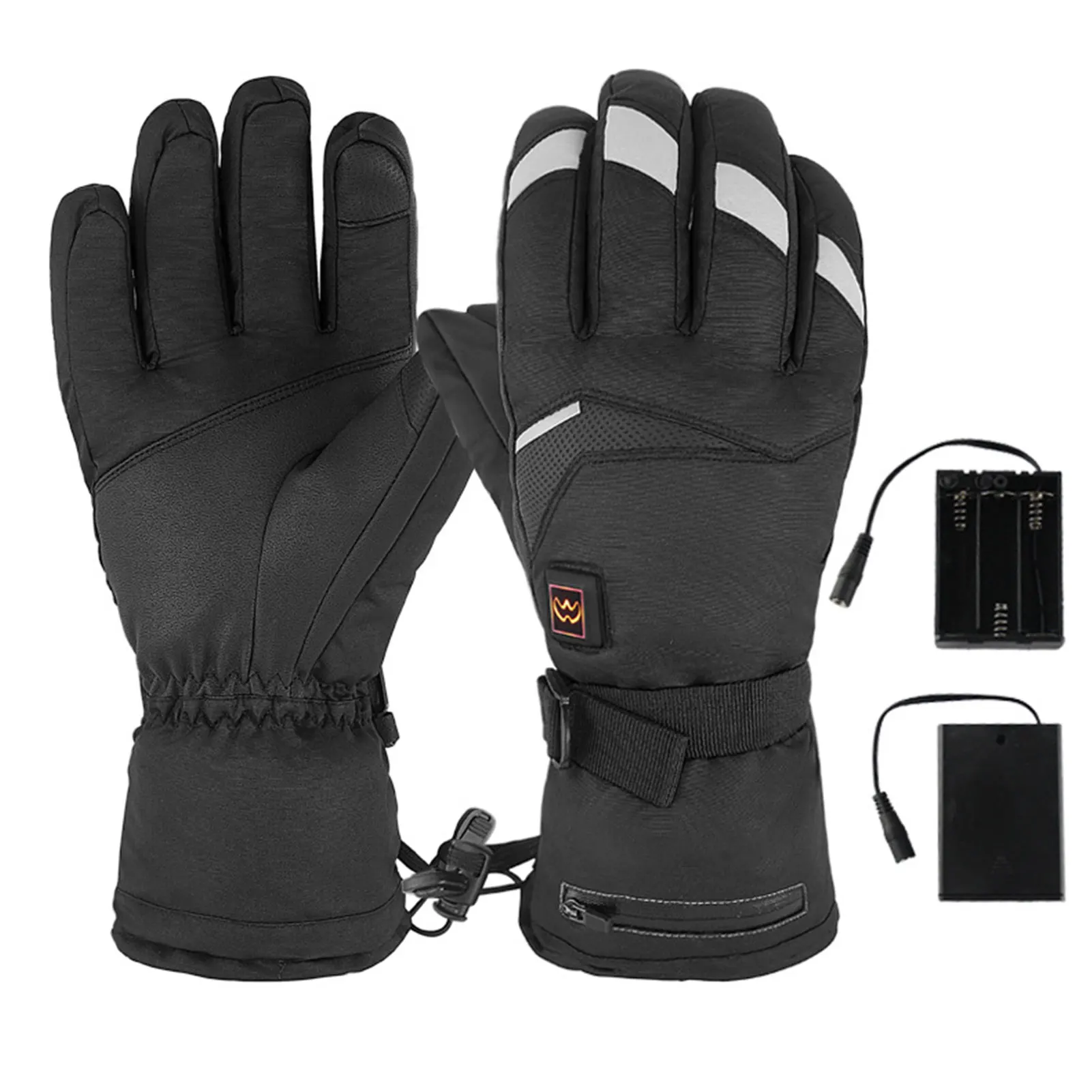 1 Pair Winter USB Hand Warmer Electric Thermal Gloves Waterproof Heated Gloves Battery Powered For Motorcycle Ski Gloves