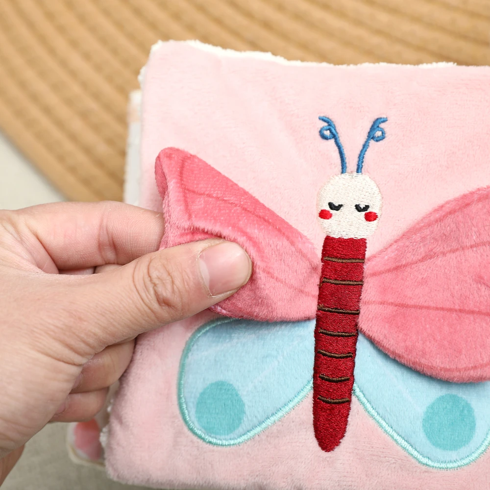Livro Sensorial de Pano Macio Coelhinho, Brinquedos de Bebê 3D para Aprendizagem Precoce, Brinquedos para Carrinho de Bebê, Brinquedos Multifuncionais para Bebês de 0 a 12 Meses