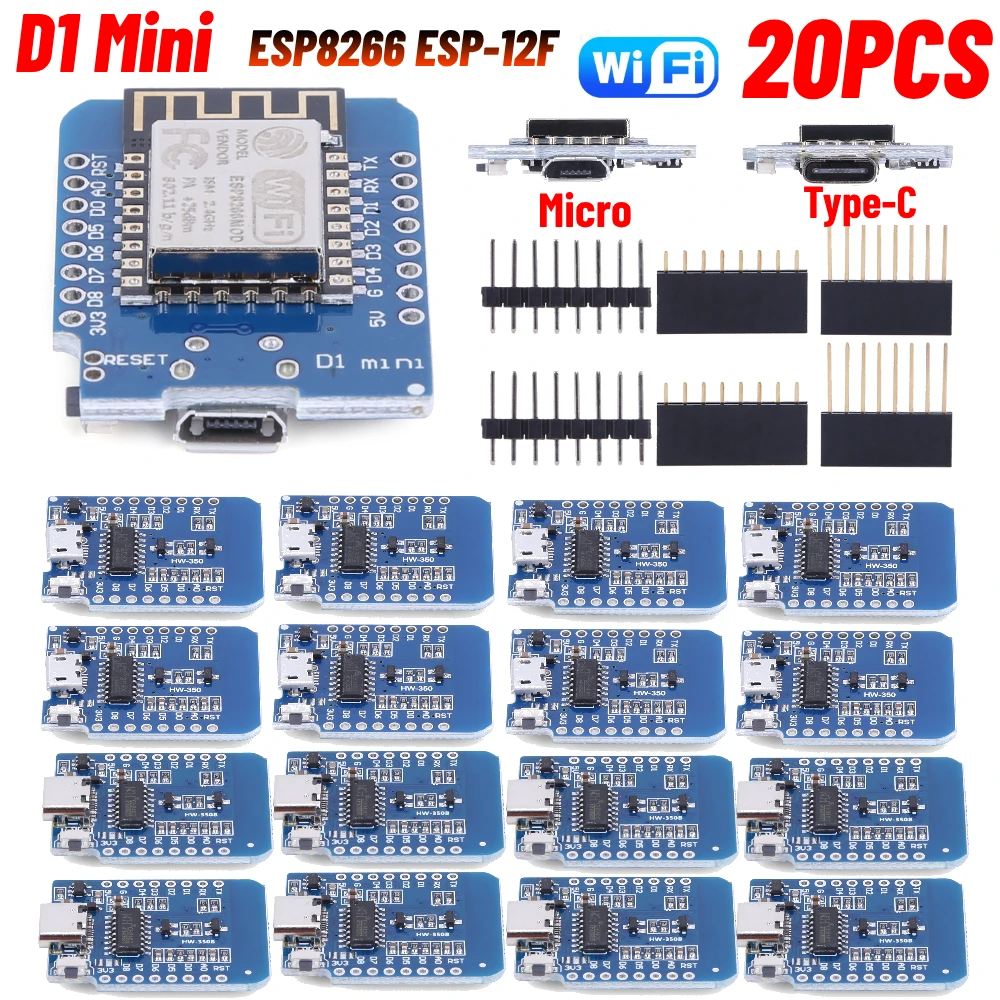 1-20-pces-d1-mini-esp8266-esp-12f-usb-wemos-nodemcu-lua-placa-de-desenvolvimento-wifi-nodemcu-lua-iot-placa-33v-com-pinos-para-arduino