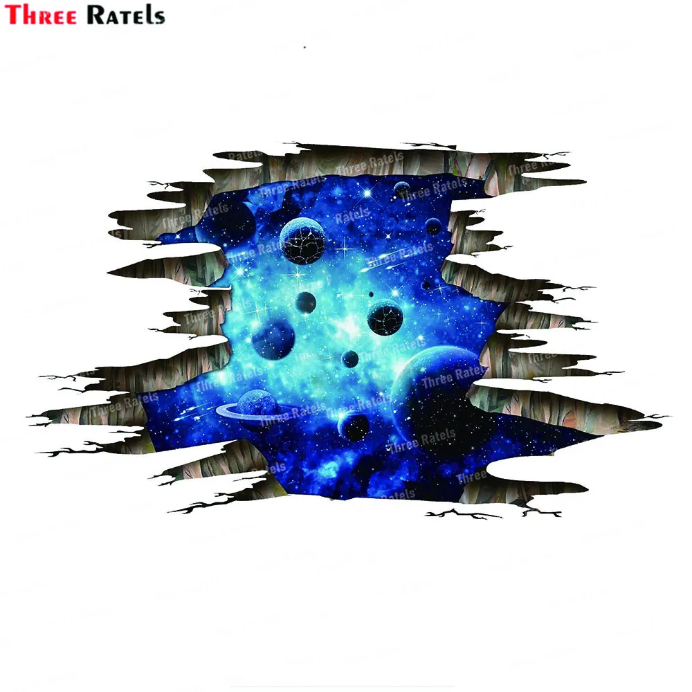 Three Ratels K719 Space Planet Broken Wall Stickers for Kids Rooms Bedroom Nursery Home Decoration Decals