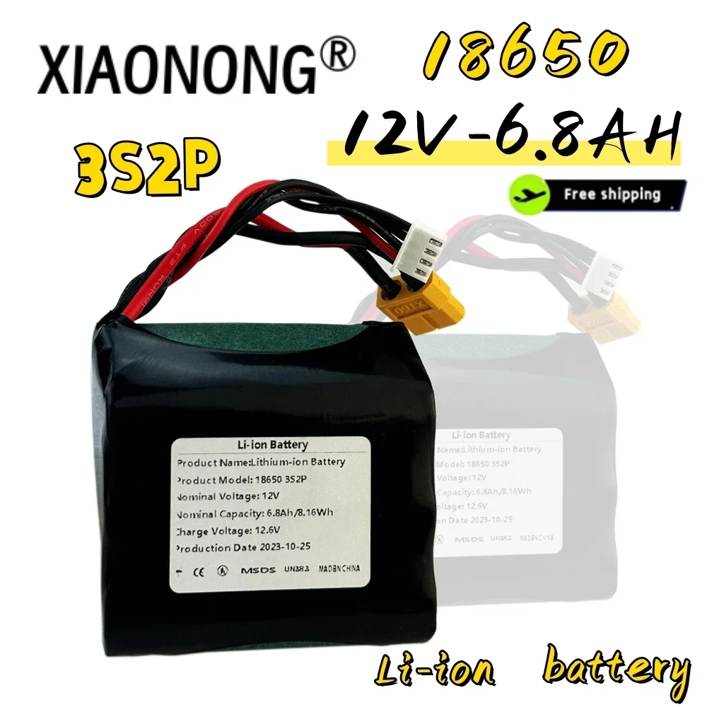 

3S2P 12V 6.8Ah high-quality UAV Rechargeable 12.6V Li-ion Battery for Various RC Airplane Drone Quadrotor XH2.54-4P XT60