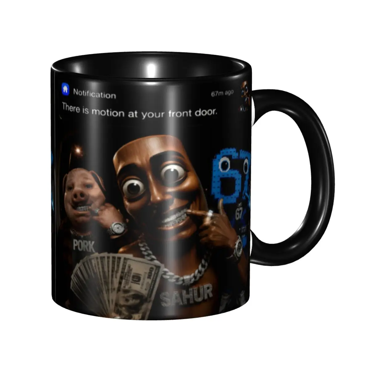 2025 There Is Motion At Your Front Door John Pork Tung Tung Tung Sahur 67 Meme Accessories Mug Kawaii Tea Cup