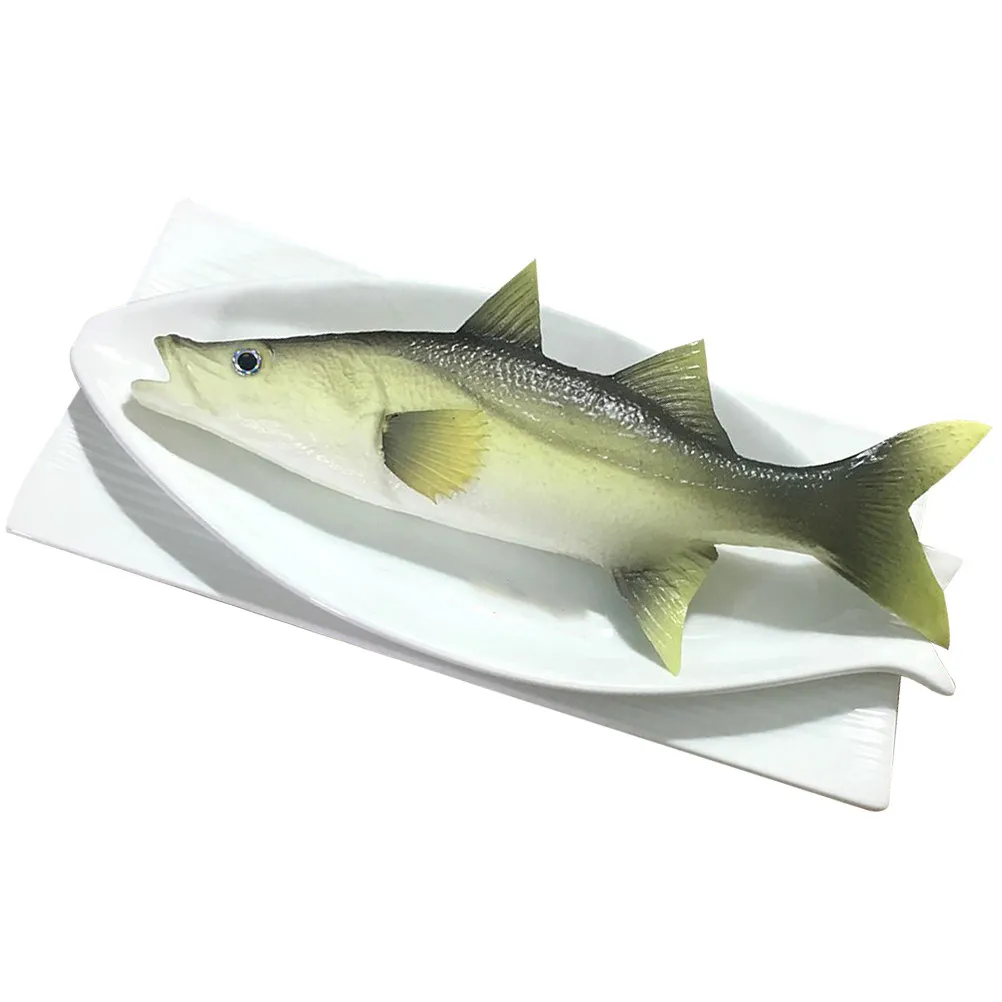 1Pcs Perch Artificial Fish Realistic Flexible PU Simulation Lifelike Display Prop for Restaurant Home Party Kitchen Decoration