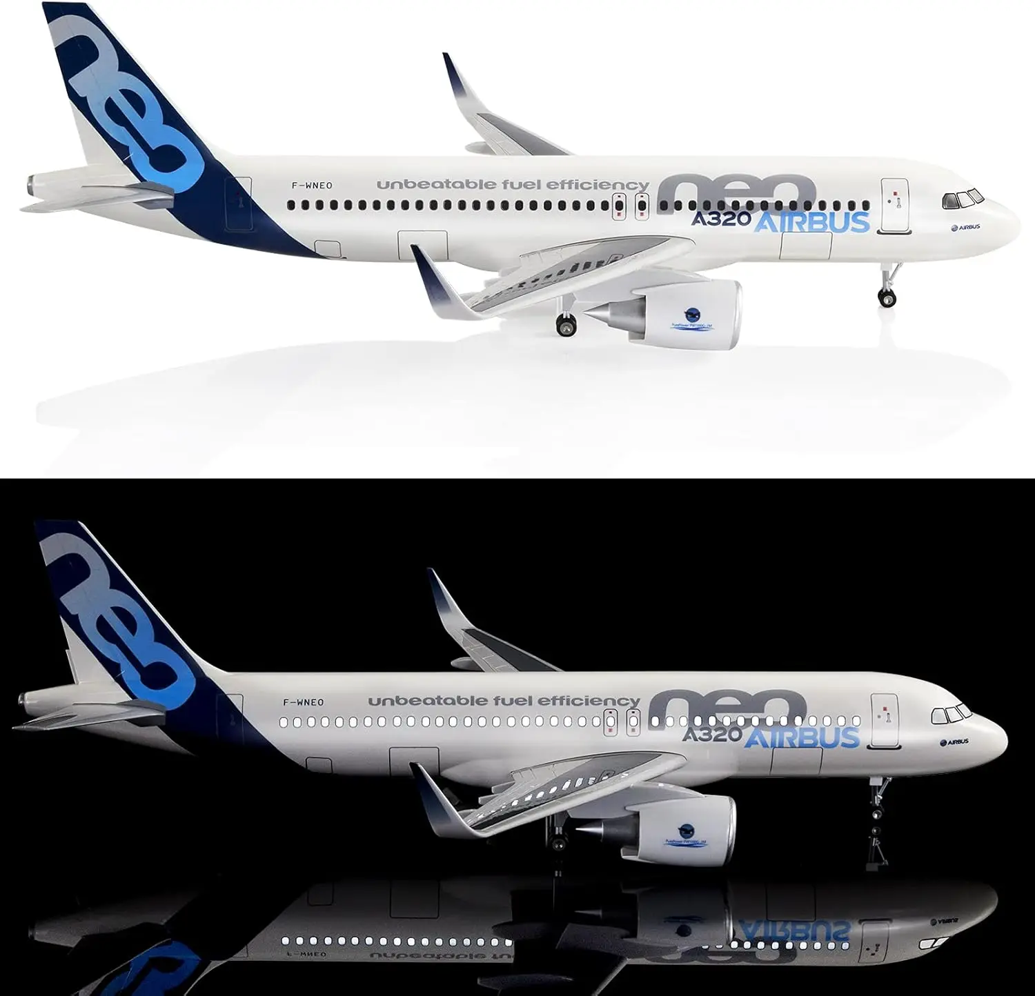 

47cm Compatible for prototype A320 Airplane Model with Stand A320 Resin Airplane Model for Adult Aviation Souvenir Display Gift