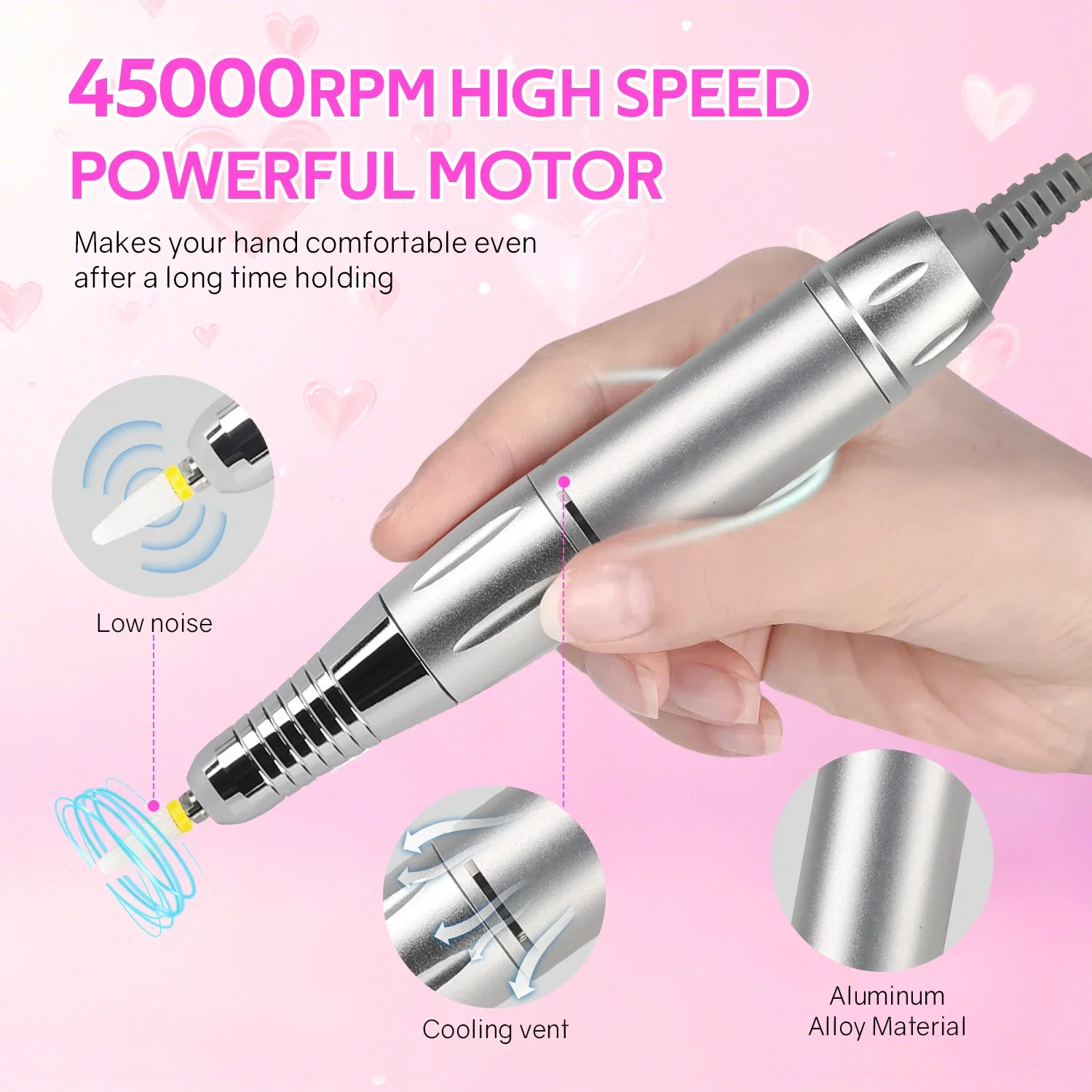 Dianabeauty 45000rpm recarregável manicure broca desktop máquina de polimento elétrica lixadeira manicure baixo ruído ferramentas do salão de beleza