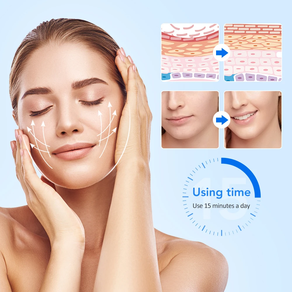 EMS Double Chin V Shape Lift Belt Facial Lifting Massager 3 Modes Face Slimming Vibration Face Lift Tighten Device Skinhargeable