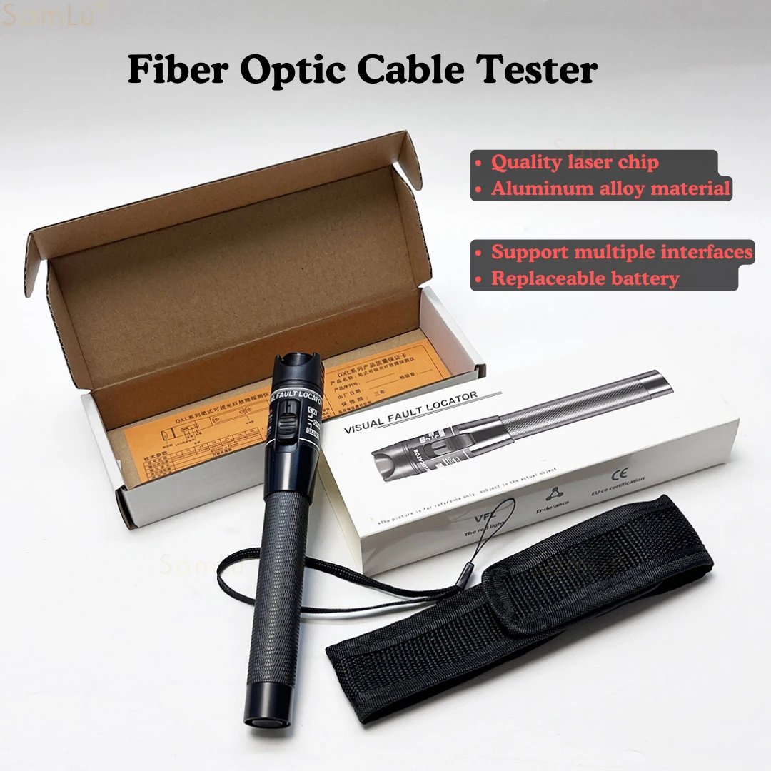 New Design Red laser pointer 60mW VFL Visual Fault Locator Fiber Optic Cable Tester 60mw Range FC/SC/ST Optic High quality