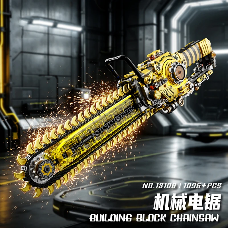 

1096PCS Mechanical Chainsaw Sword Building Blocks Set – Robot Prop Construction Model Kit, Desktop Decor Creative Gift for Kids