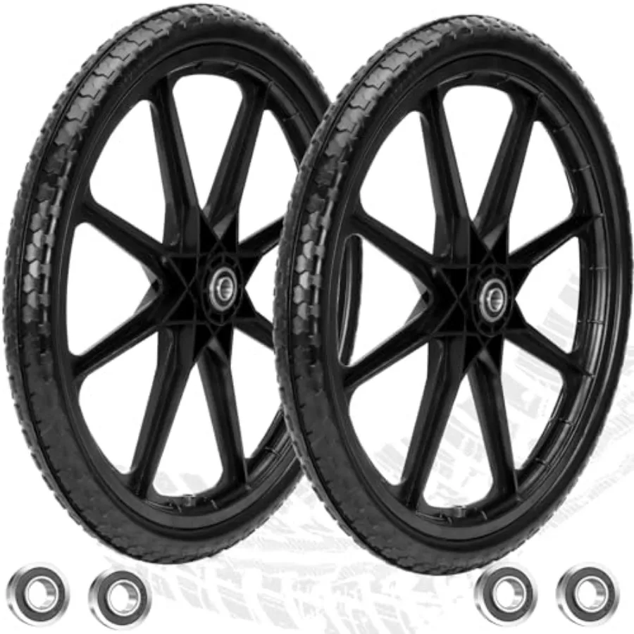 

Upgraded 20" Flat Free Wheels Compatible with rubbermaid Wheelbarrow Tires, 20" Flat Free Tires with 5/8" and 3/4" Bearings Rep