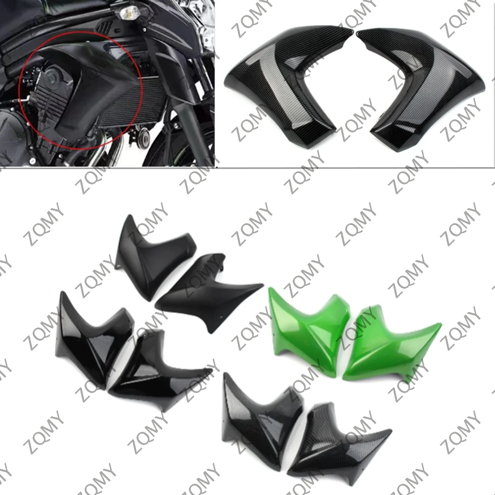 2Pcs Motorbike Radiator Cap Fairing Compression Plate Protector Guard For KAWASAKI ER6N 2012 2013 2014 2015 2016 ABS Plastic