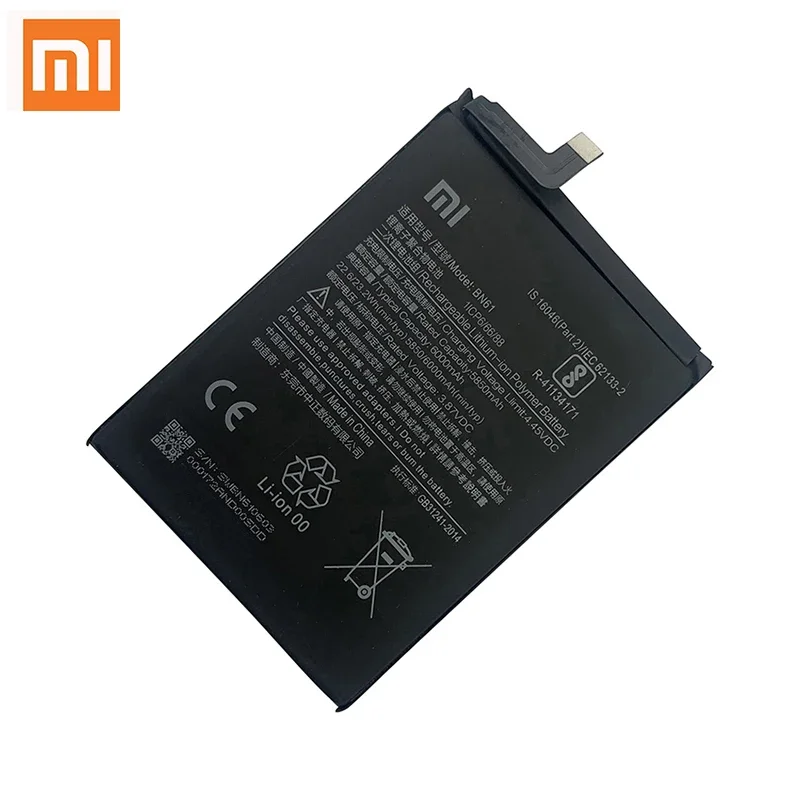 Batterie de téléphone d\'origine pour Xiaomi Pocophone, remplacement 24.com BatBR, casque bery Pro X3Pro, BN61, BN57, 100% mAh, 6000