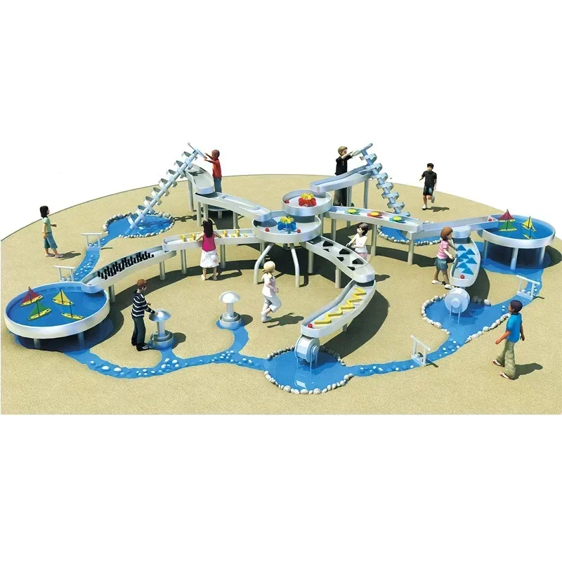Children's sand pool, stainless steel sluice, water play equipment, Aki water intake