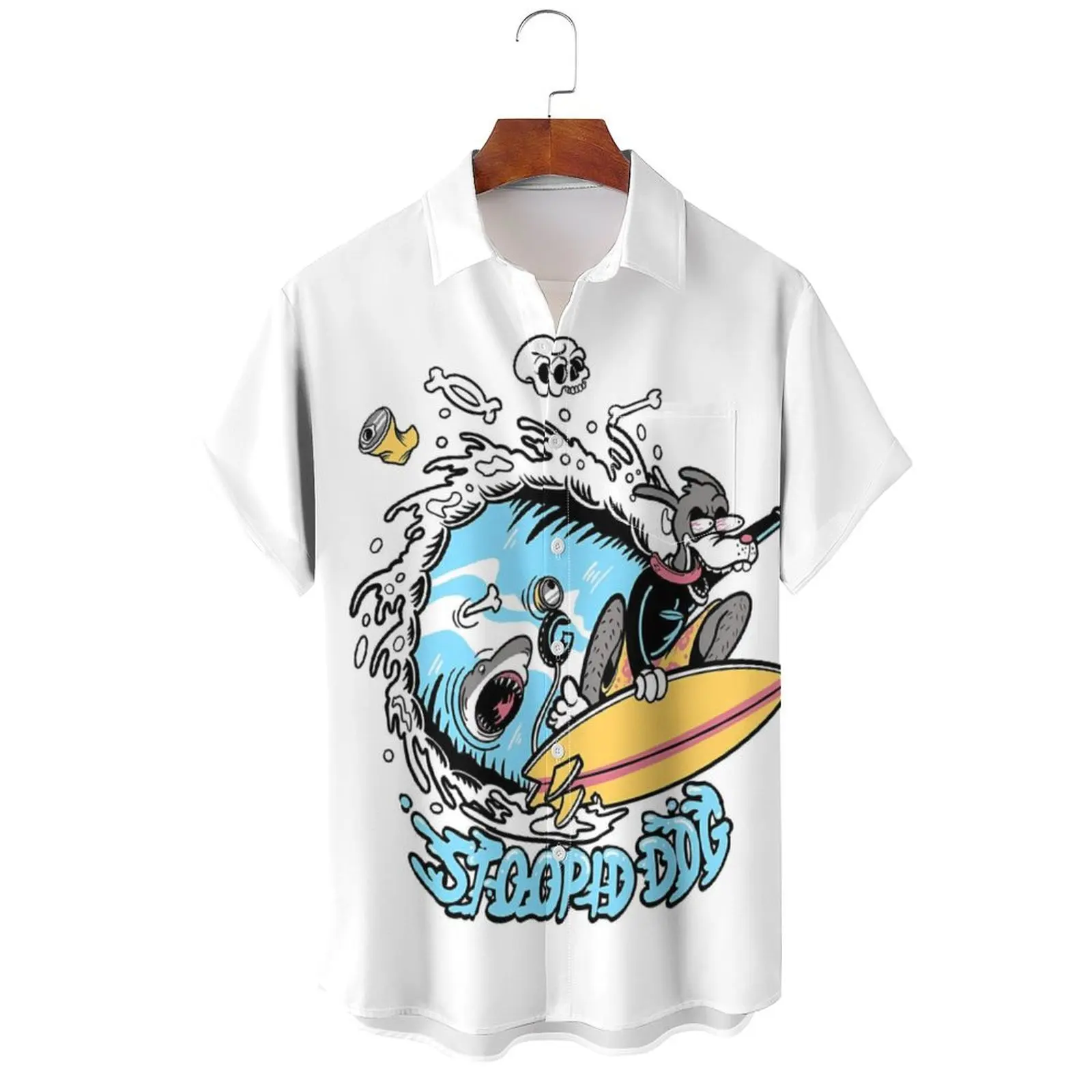 

Stoopid Dog Graphic Printed Men's Shirts 100%Cotton Breathable Comfortable Tops For Men Summer O-neck Oversize Men Clothing