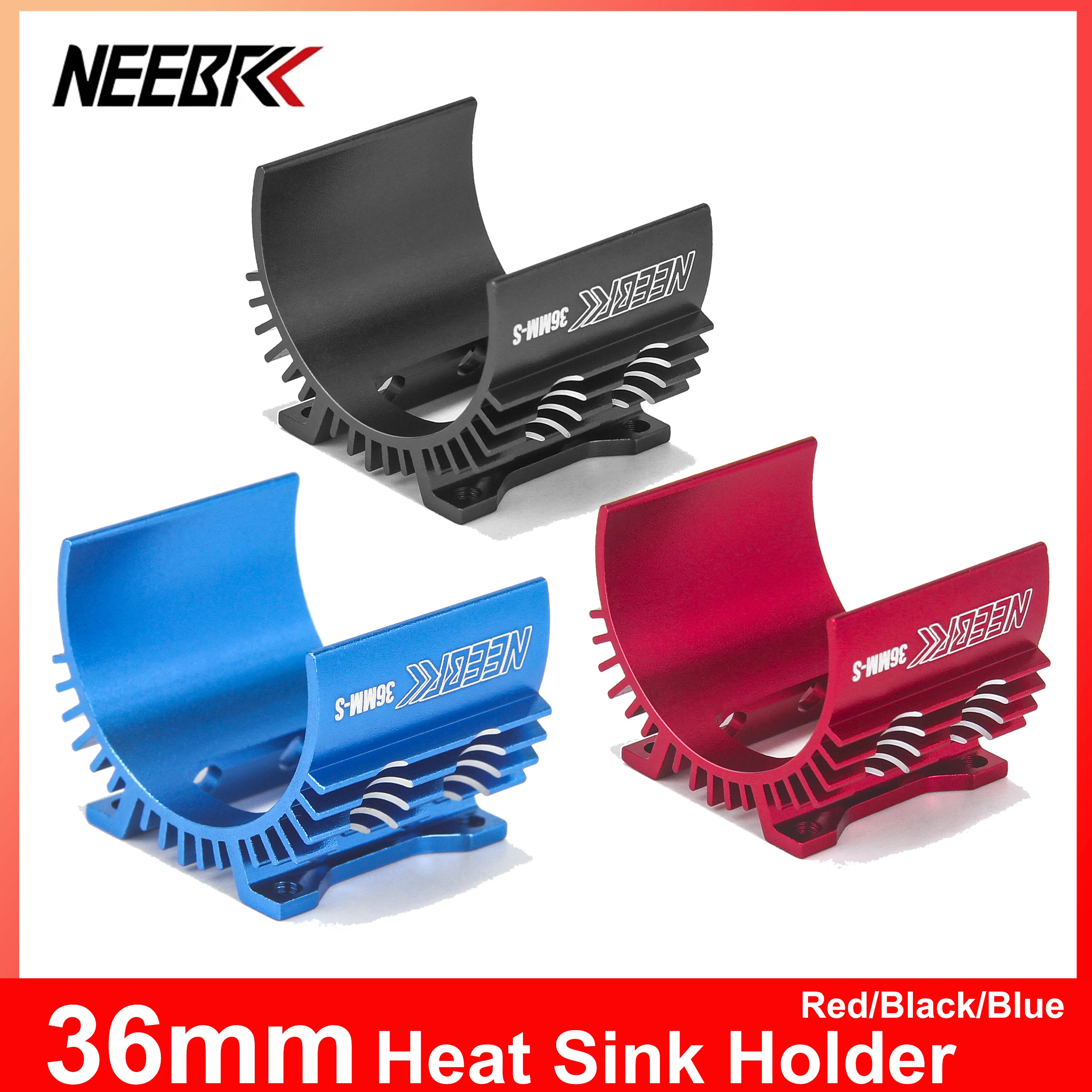 NEEBRC 36mm Heat Sink Holder Red/Black/Blue for 1/12 1/14 RC Drift Car Racing Crawler Truck Boat Model Toy Brushless Motor Parts