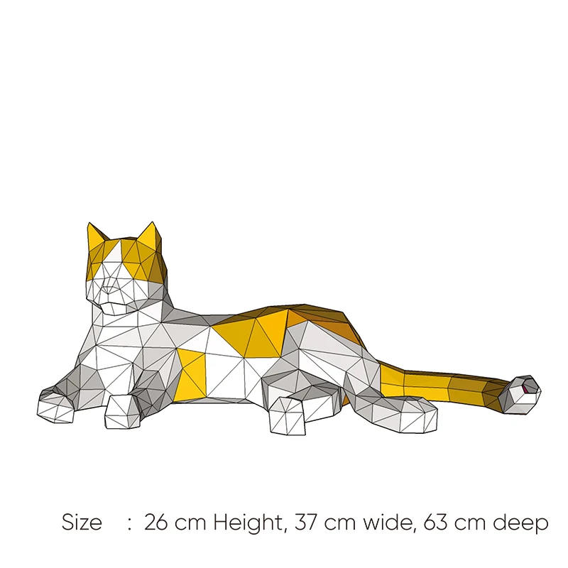 

63cm Resting Cat Paper Model Home Decor Desk Decoration Staircase Ornaments 3D Papercraft Handmade Puzzles Educational DIY Toys