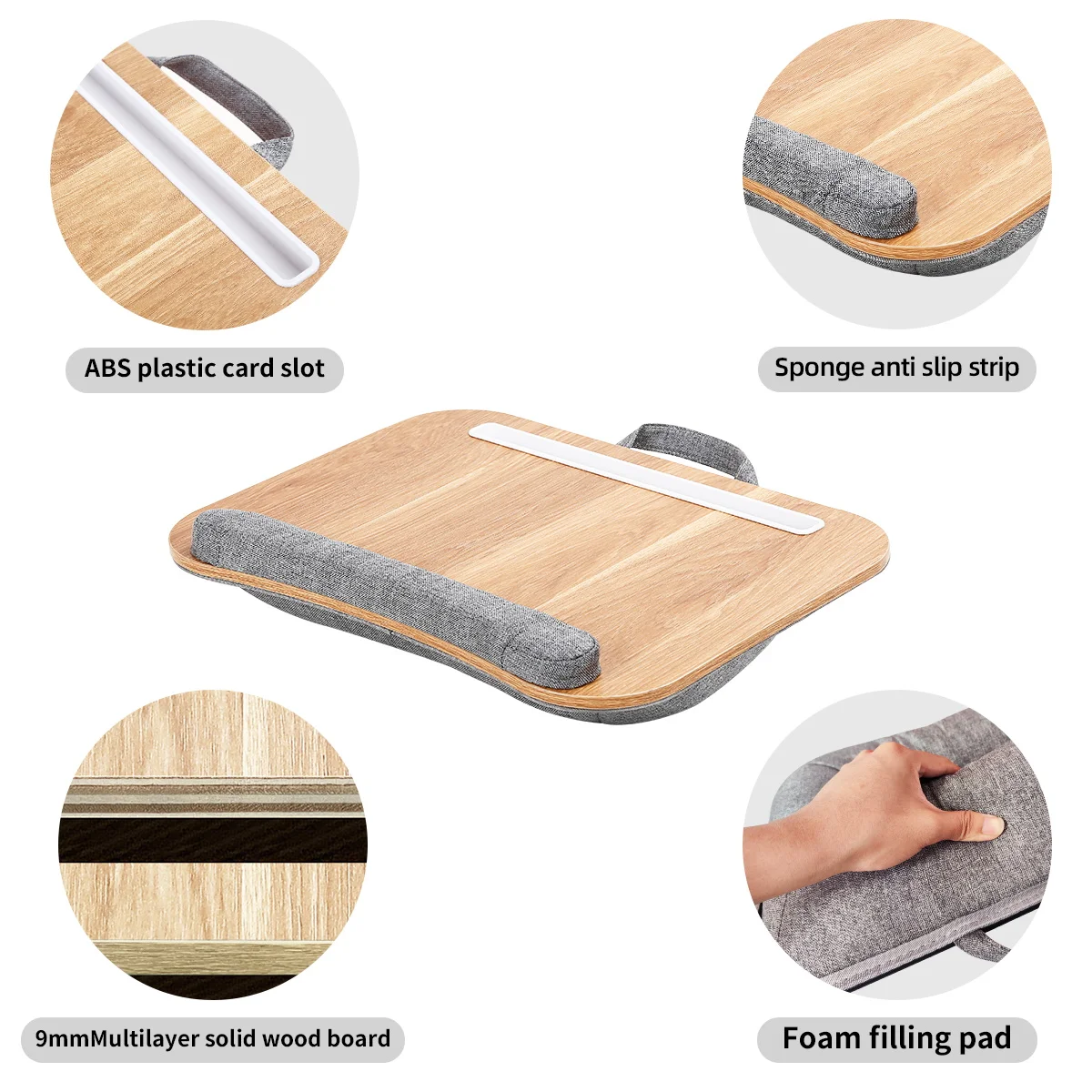 MUMUCC Lazy Laptop Table with Cushions and Slots, Multifunctional Mini Pillow Table, Portable Room Desk, Office Lumbar Support