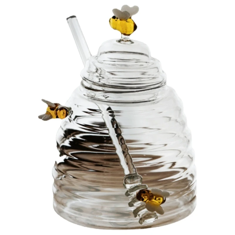 

Honeycombs Sealed Honeys Jar Beehives-shaped Jams Jar Clear Honeys Glass Bottle