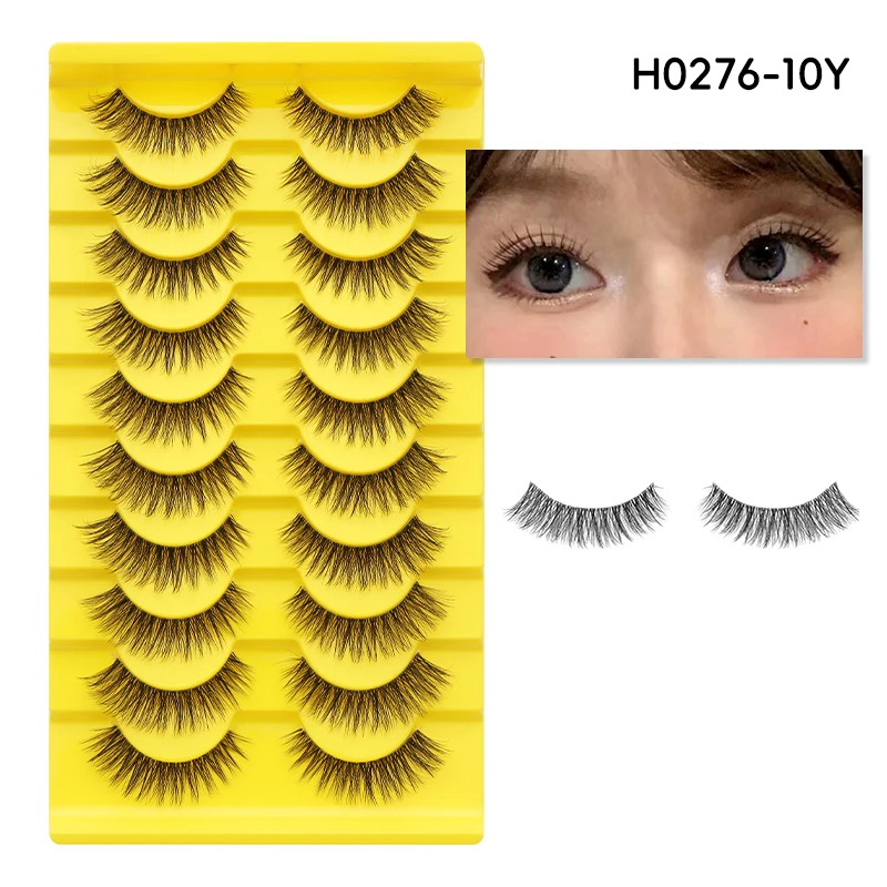 DINGSEN 10 Paar Anime-Wimpern Großhandel Manga-Wimpern Natürliche Lange Wiederverwendbare Künstliche Wimpern Make-up Cosplay Katzenaugen-Wimpern – Detail 16