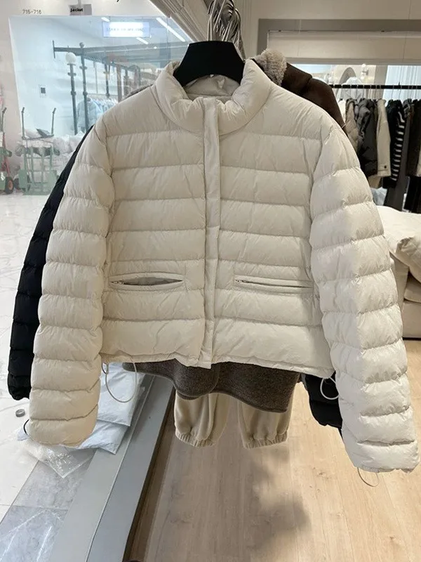 

Stylish Thick Casual Stand Collar Women's Jacket Pure Color Cotton Coat Korean Style Winter New Arrival Versatile Commute