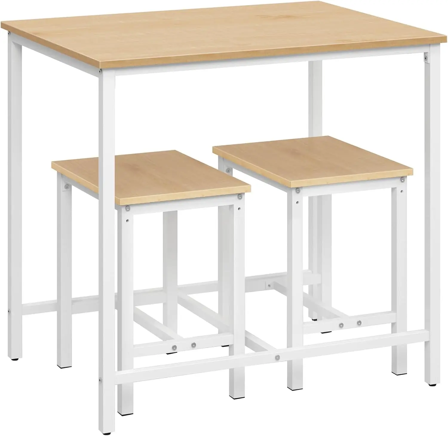 

3-Piece Industrial Dining Table Set, Kitchen Table, Space Saving Dinette for Kitchen, Dining Room, Small Space, Breakfast Nook