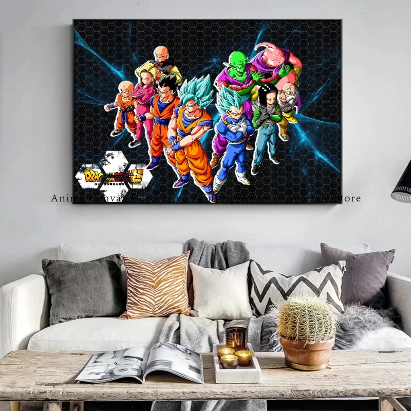 Peinture sur toile Dragon Ball Anime, affiche Rick Goku, adaptée à la mode, décoration murale de la maison et de la chambre, cadeau de Noël pour