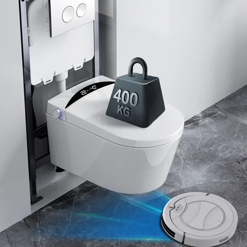 Not Included Concealed Cistern Wall Mounted Smart Toilet P-trap Bathroom Intelligent Wall Hung Bidet