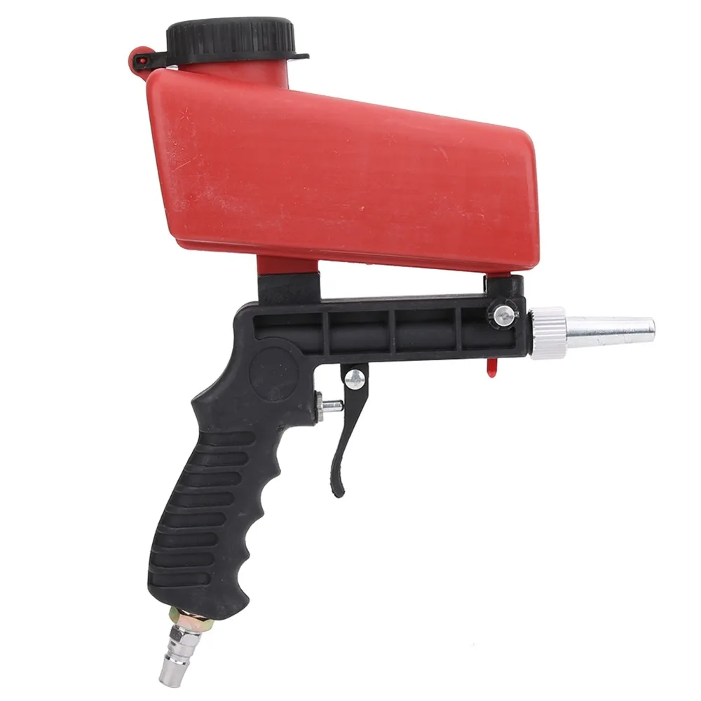1/4 Inch Air Inlet Sandblasting Gun Gravity Feed Carbon Steel Body Sand Blaster Kit Air Regulator Portable Mini Design