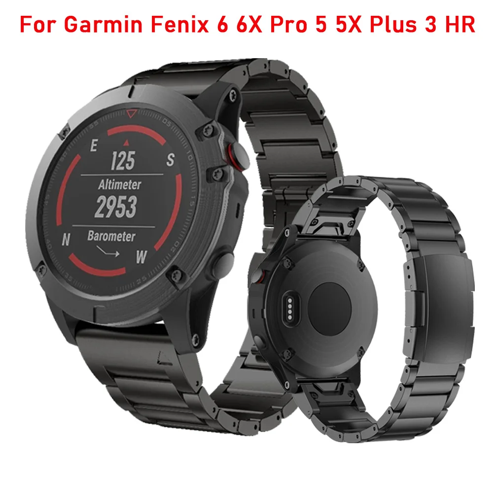 QuickFit Strap 26mm 22mm Titanium Metal Stainless Steel Bands For Garmin Fenix 6 6X Pro 5X plus Smart Band Bracelet Watchband