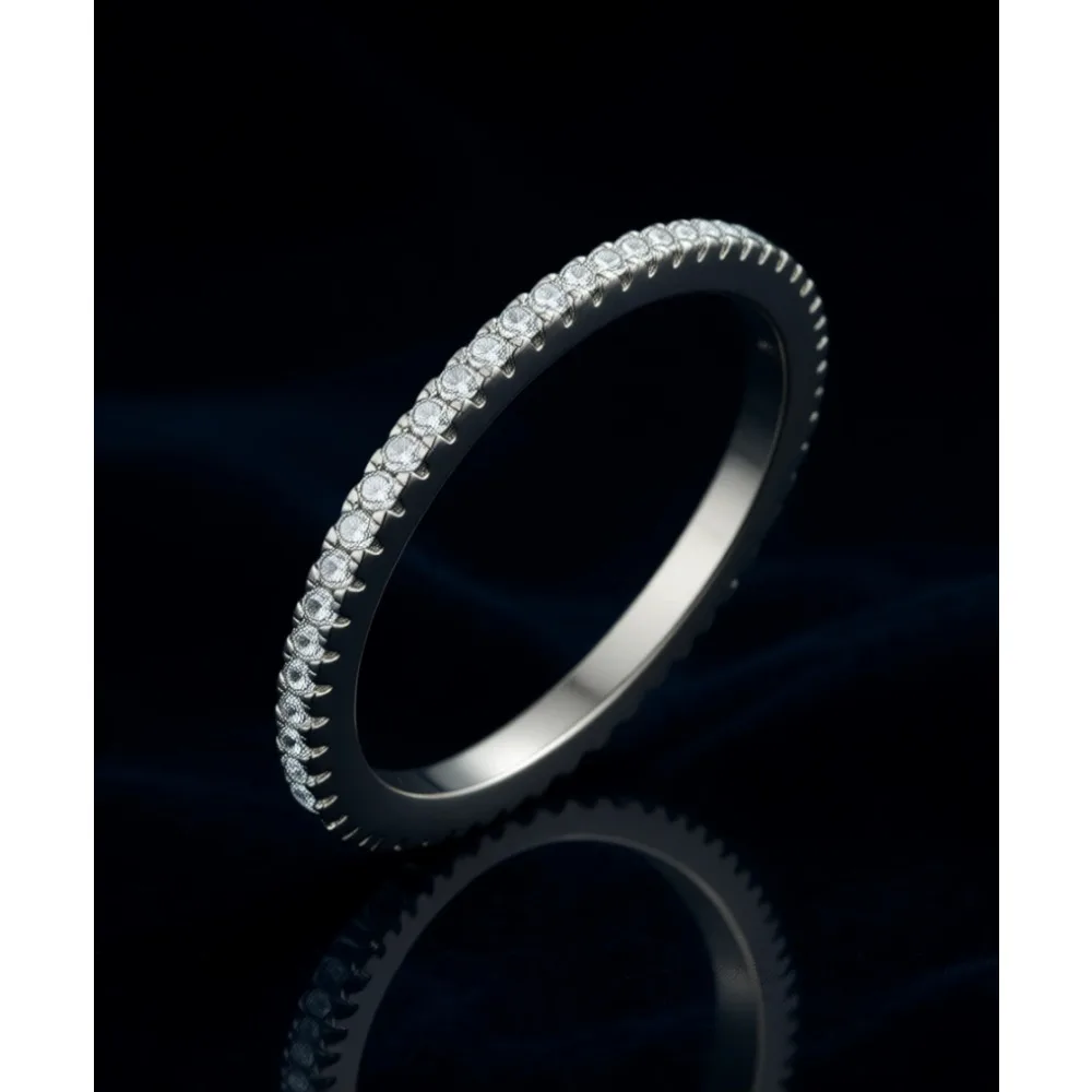 

Серебряное обручальное кольцо для женщин, многослойное кольцо-ободок с кубическим цирконием, размеры от 4 до 12