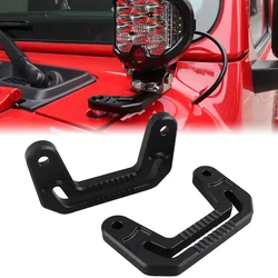 A-Pillar Hood Light Bar Mounting Bracket for Jeep Wrangler JL/JLU 2018-2023 Windshield Hinge LED lights Mount Brackets Red Black