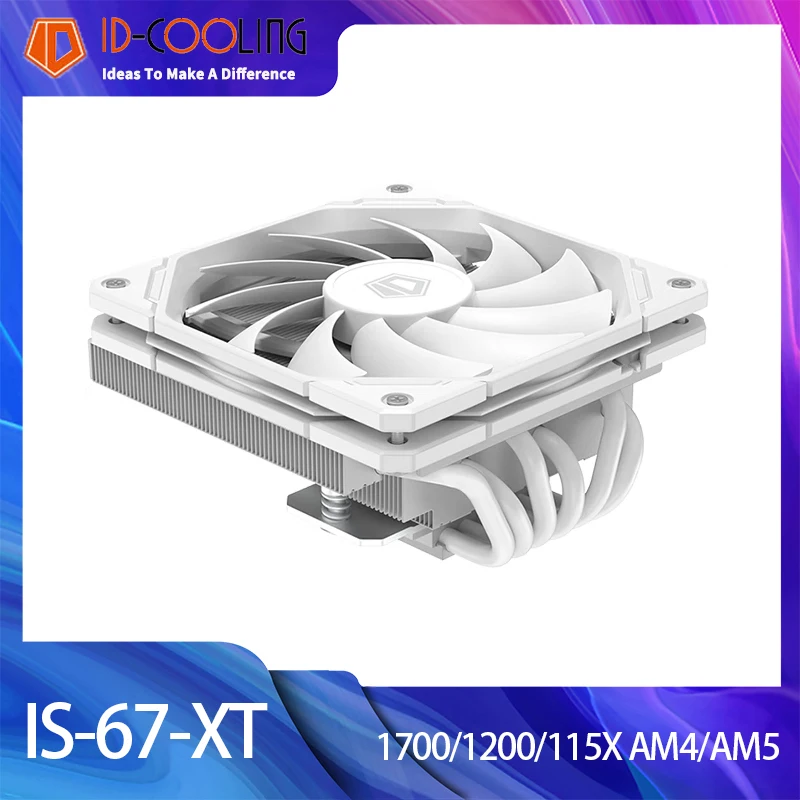 ID-COOLING IS-67-XT 67mm Low Profile Computer CPU Cooler Heatsink ITX Ultra-Thin 6 Heat Pipe Air-Cooled Radiator