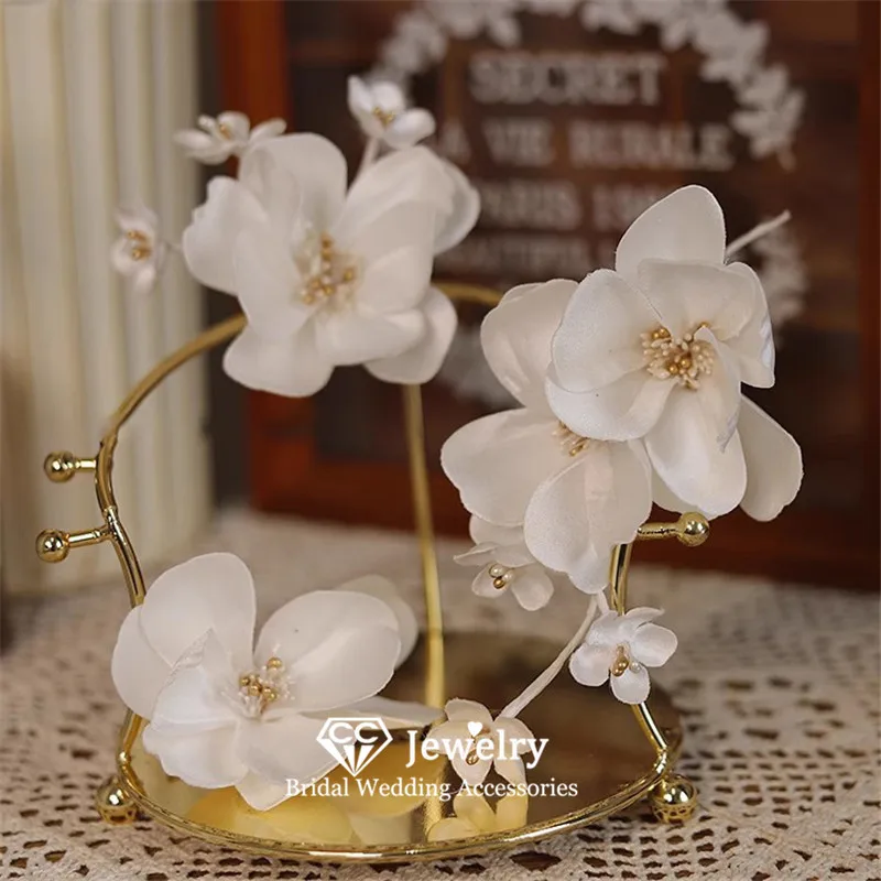 

CC Romantic Hairpins Wedding Accessories Women Hairwear Bridal Dress Engagement Hair Ornaments 3 PCS Flower Shape Hairgrip AN253