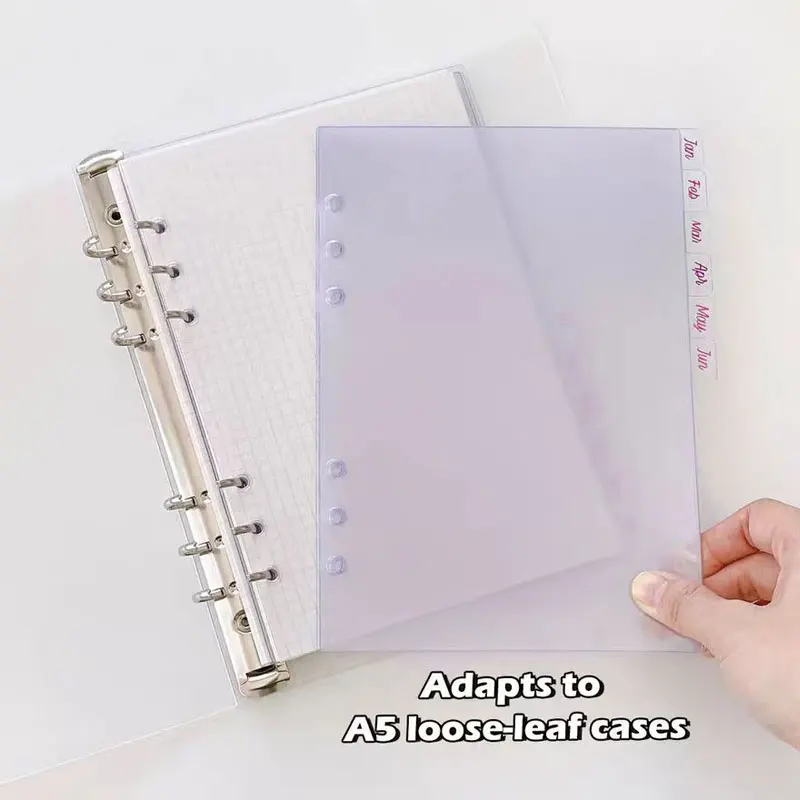 Imagem -05 - Pvc Notebook Separador com Binder Tabs a5 Notebook Divisores Abastecimento Plano Mensal Handbook Divisores 12 Peças Lote