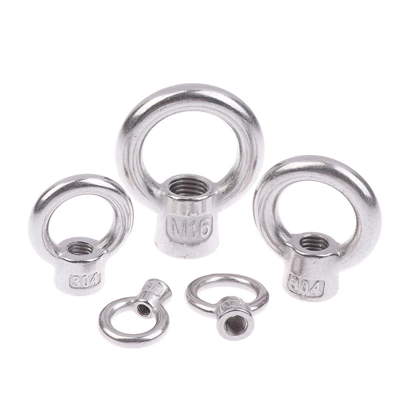 1pc M6/M8/M10/M12 Metric Ring Shape Lifting Eye Nut 304 Stainless Steel Lifting Eye Threaded Nut Fastener Hardware Lifting Rings