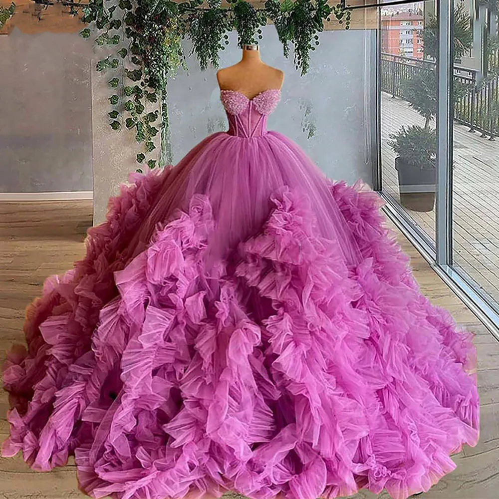 Amazing Puffy Tulle Women Prom Dress Long Ball Gown Extra Fluffy Formal Party Dresses for Photo Shoot Event Gala Gowns