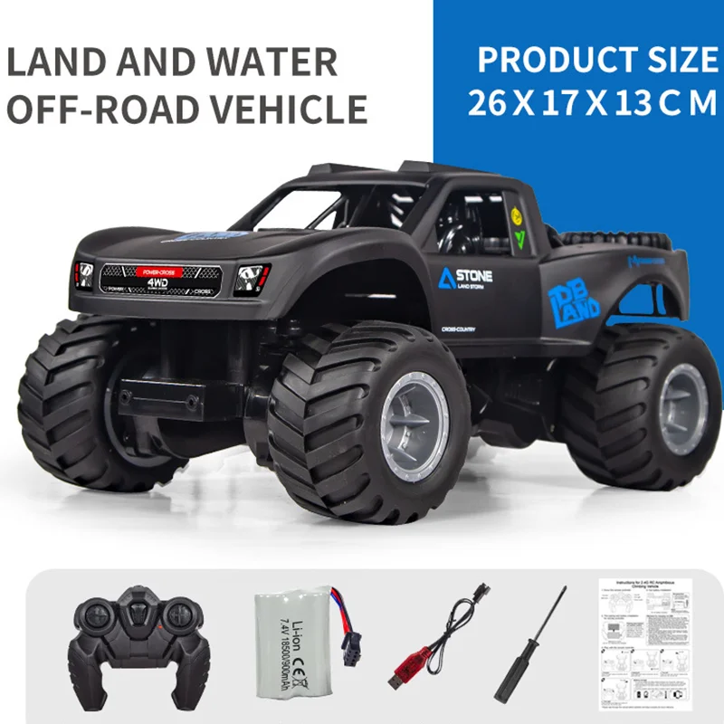 Q156 Remote Control Car Toy Off Road Amphibious Climbing Vehicle Waterproof 4WD Stunt Remote Control Car children Toy Gift