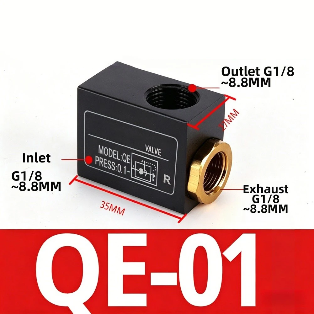 High-Performance Pneumatic Quick For Exhaust Valve for QE01 QE02 QE03 QE04 Series Cylinder with 1/8 1/4 3/8 1/2 BSPT Thread