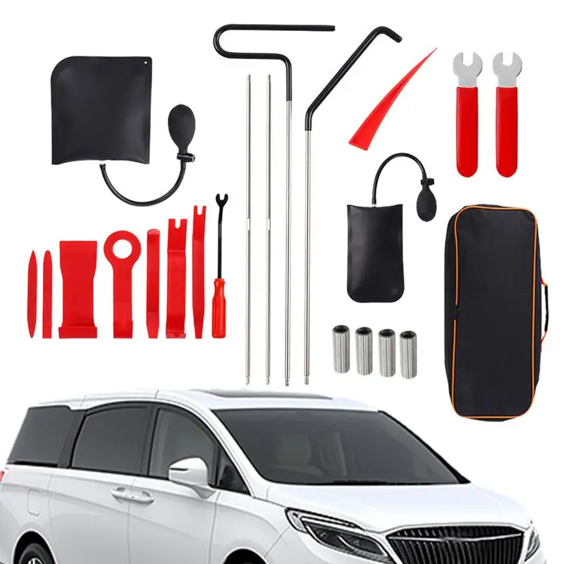 

Car Tool Set with Air Wedge Car Air Wedge Bag Kit 22pcs Car ToolsCar Tool Kit with Air Wedge Pump Trim Removal Tools