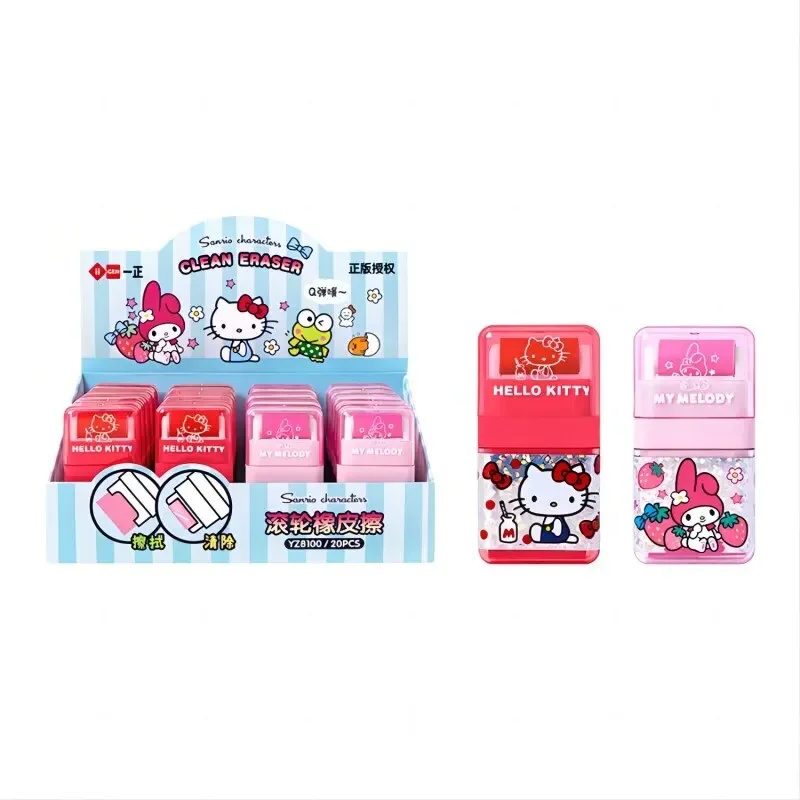 Роликовый ластик Sanrio Hellokitty, корректирующий ластик для мелодии с крышкой, школьные канцелярские принадлежности, корректирующая резина для студентов, разные цвета