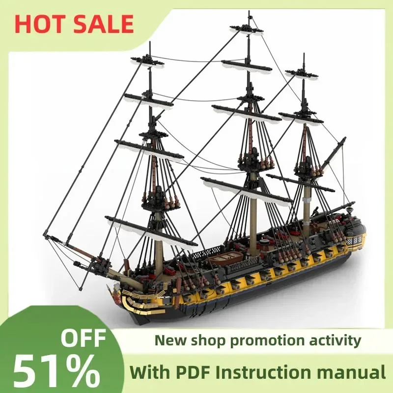 Hot 6029Pcs Moc European Medieval Pirates Series Hms Romulus Warship Creative Ideas Imperial Flagship Toys Gifts Custom Puzzle