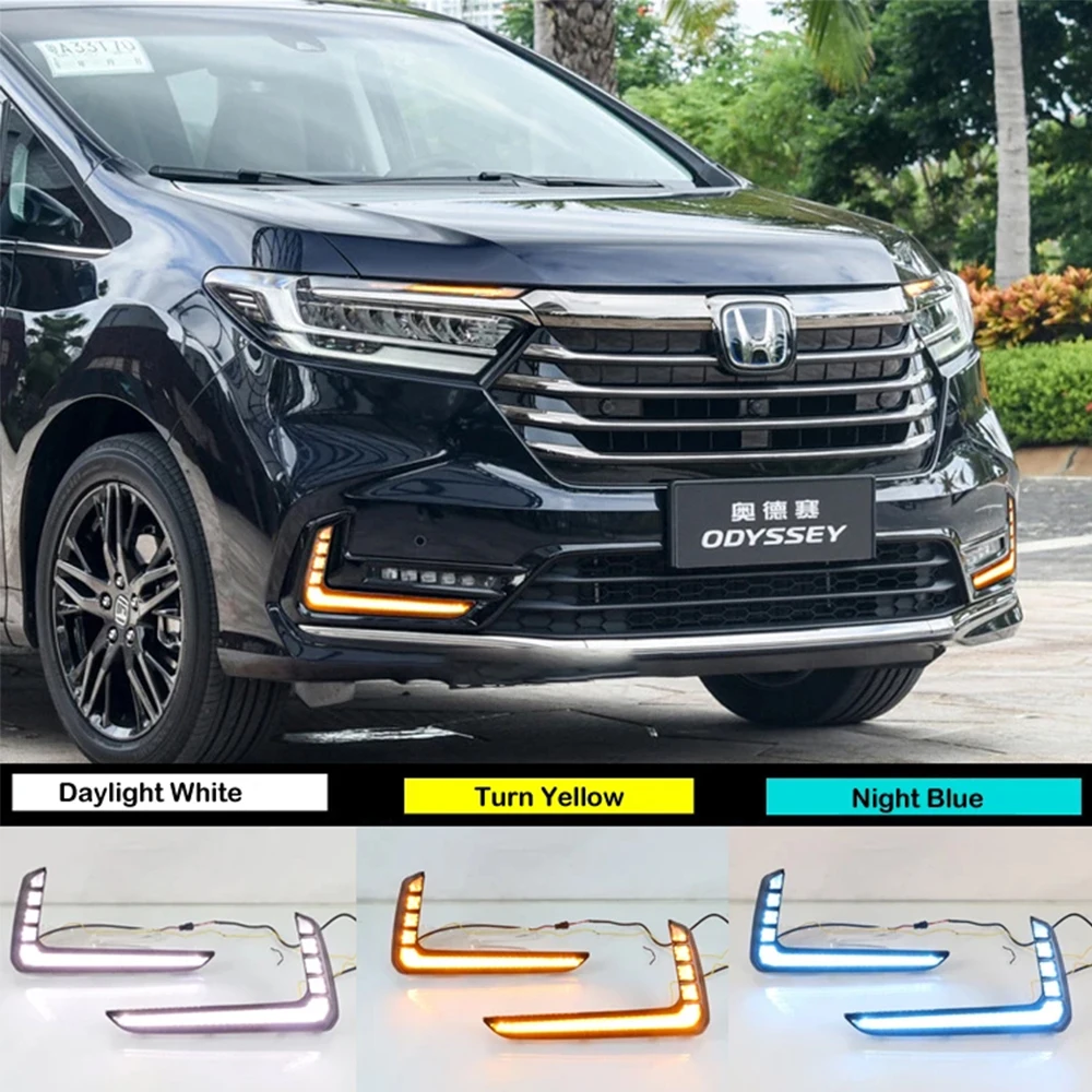 

2 шт. светодиодные дневные ходовые огни (DRL) + указатель поворота + противотуманные фары для Honda Odyssey 2022-2023 — яркие и прозрачные