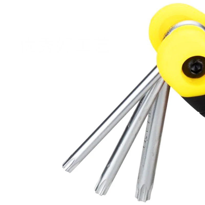 Folding Hex Wrench Metal Metric Allen Wrench Set 8 In 1 Kit Wrench Screwdriver Chain Carbon Steel Bicycle Multifunction Tool