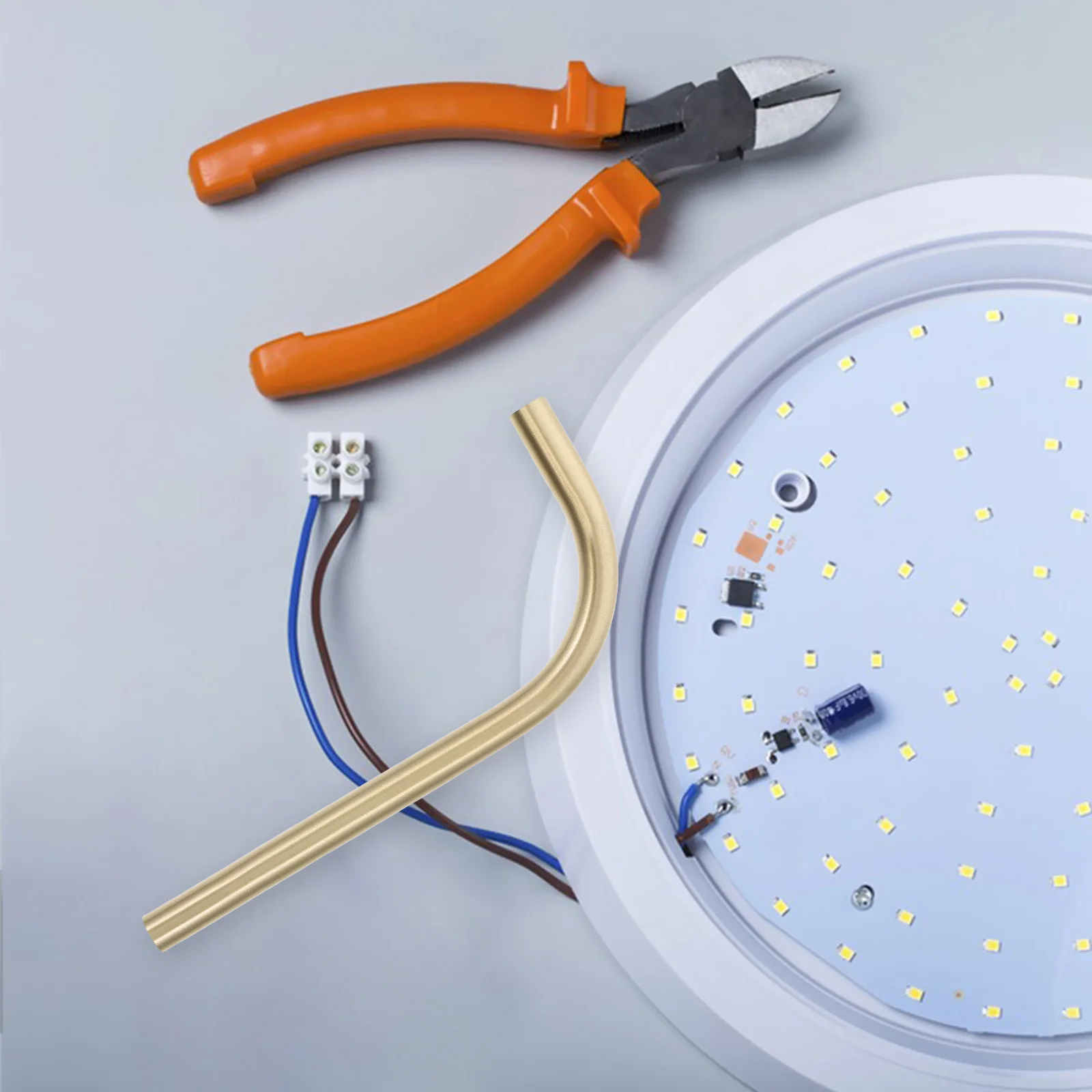 جذع مصباح نقي منحني الجدول مصباح تمديد استبدال المعادن ملحق DIY إصلاح جزء تركيبة إضاءة أسفل قضبان #1