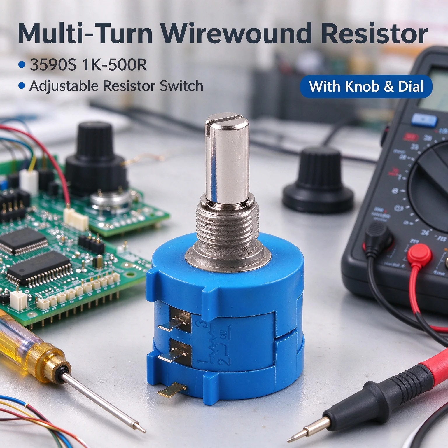 2PCS  3590S-2-103L 103 102 104 503 3590S 10K 1K 100K 50K ohm Precision Multiturn Potentiometer 10 Ring Adjustable Resistor