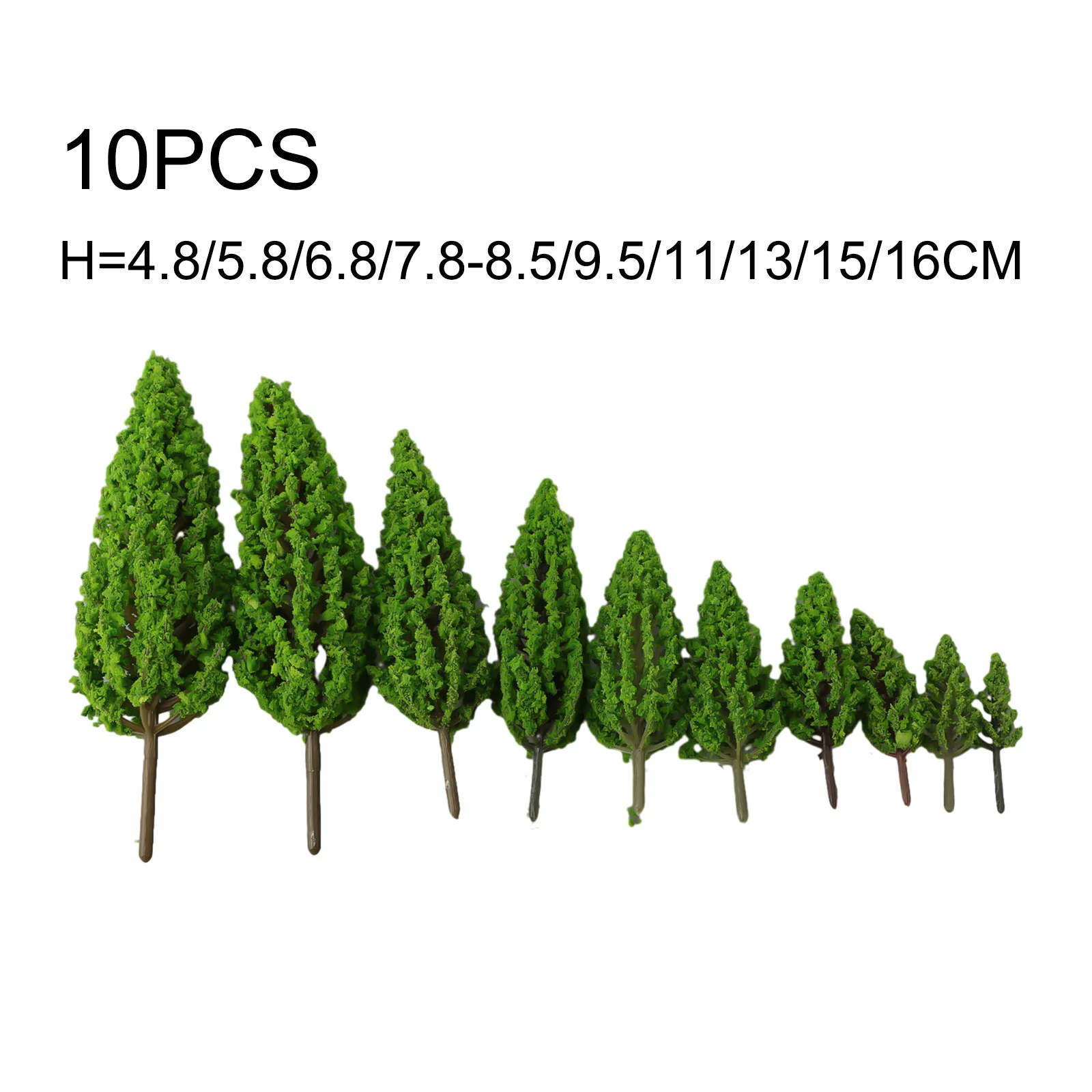 10Pcs Pine Trees 1:25 Model Train Railway Building Green Model Tree For O G Scale 1/25 Railroad Layout Diorama Wargame Scenery