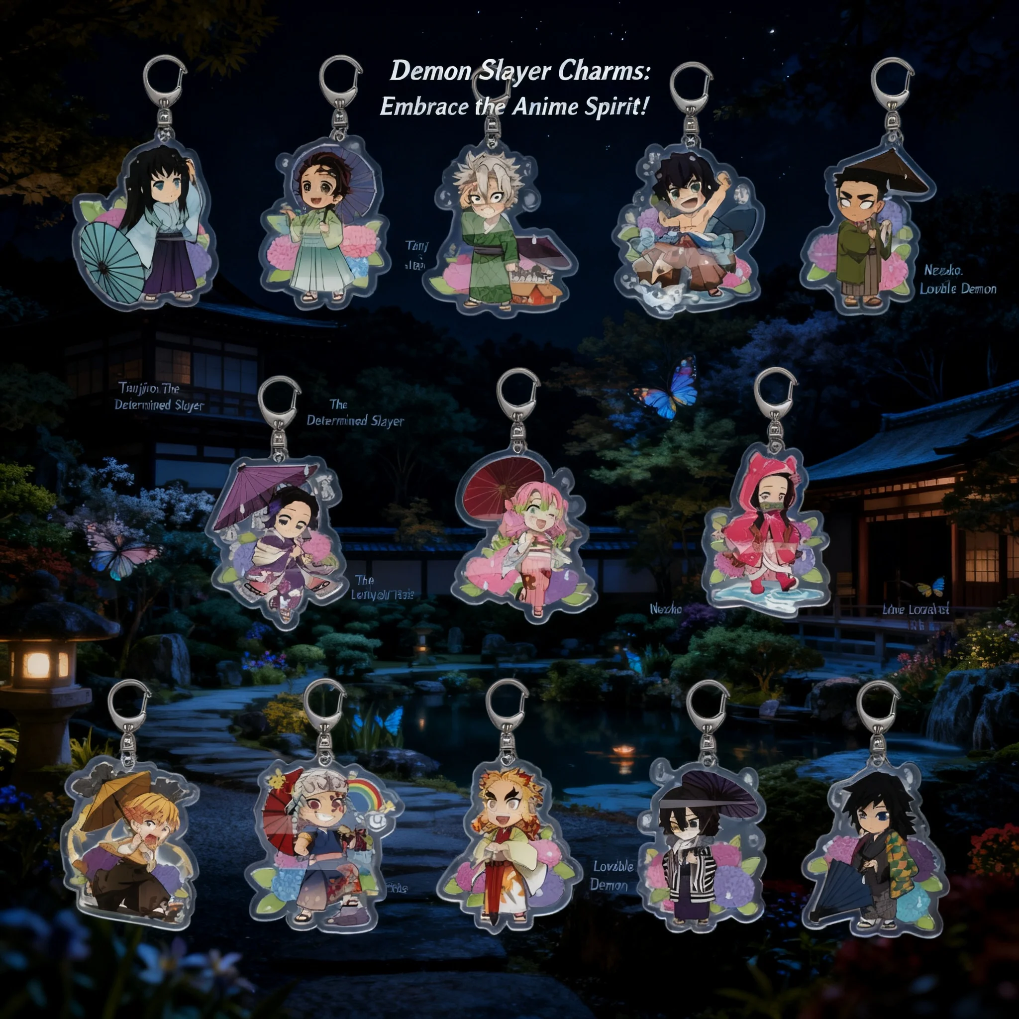 

Acrylic Keychain Demon Slayer Anime Tanjiro Nezuko Zenitsu Inosuke Pendant Charm 2