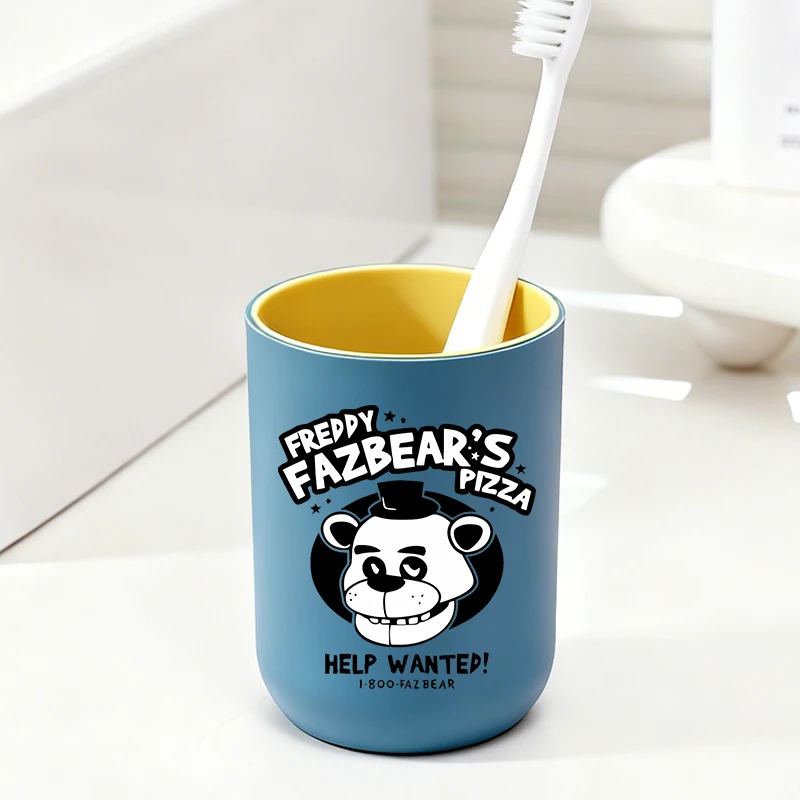 Five Nights At Freddys Zahnbürstenbecher Cartoon FNAF Kunststoff Mundwasserbecher Spiel Kinder Wasserbecher Badezimmer Zahnglas Jungen Geschenk