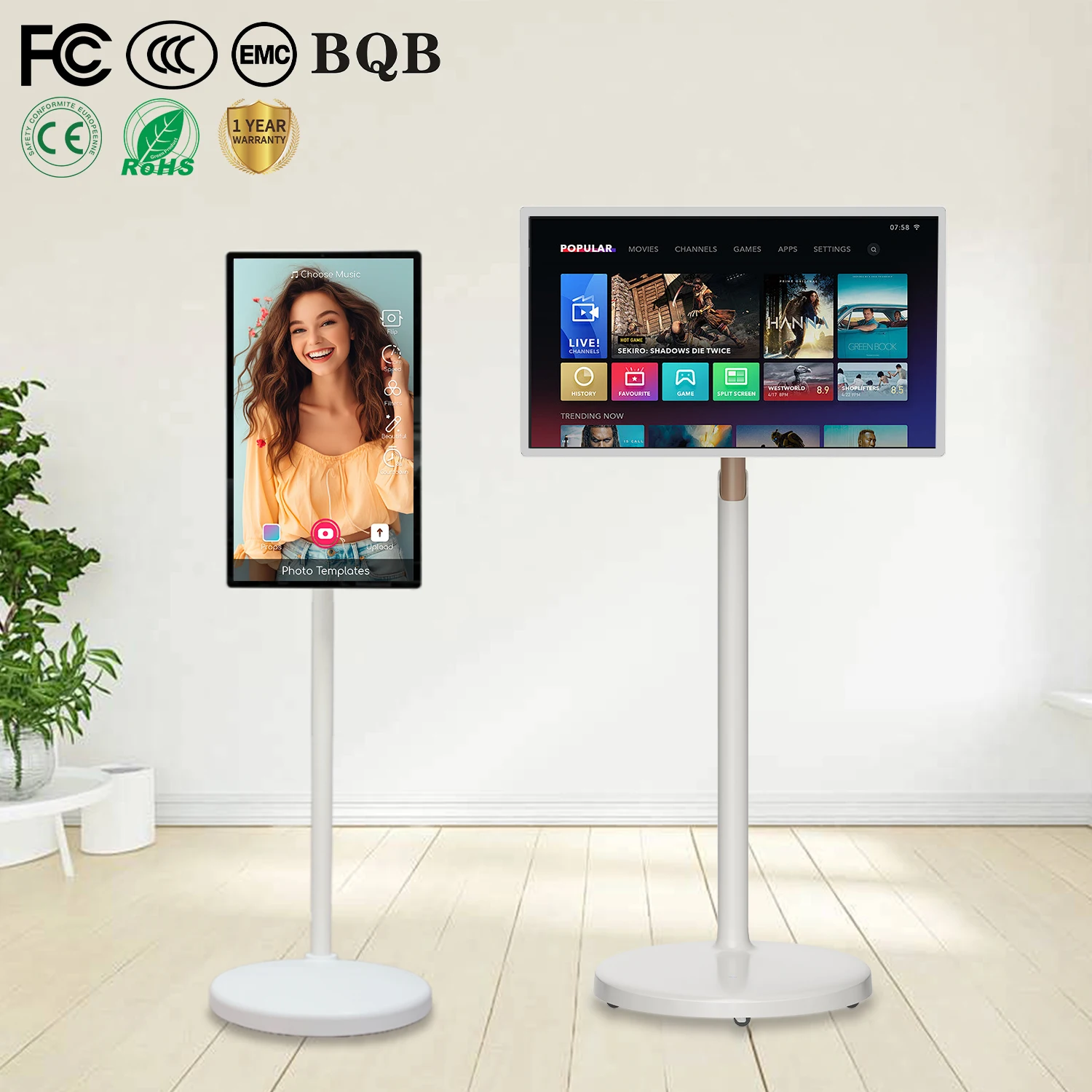 

Floor Standing Tv Intelligent Lcd Touch Screen 21.5 27 Inch Gym Interactive Android Wifi Fitness Smart Tv