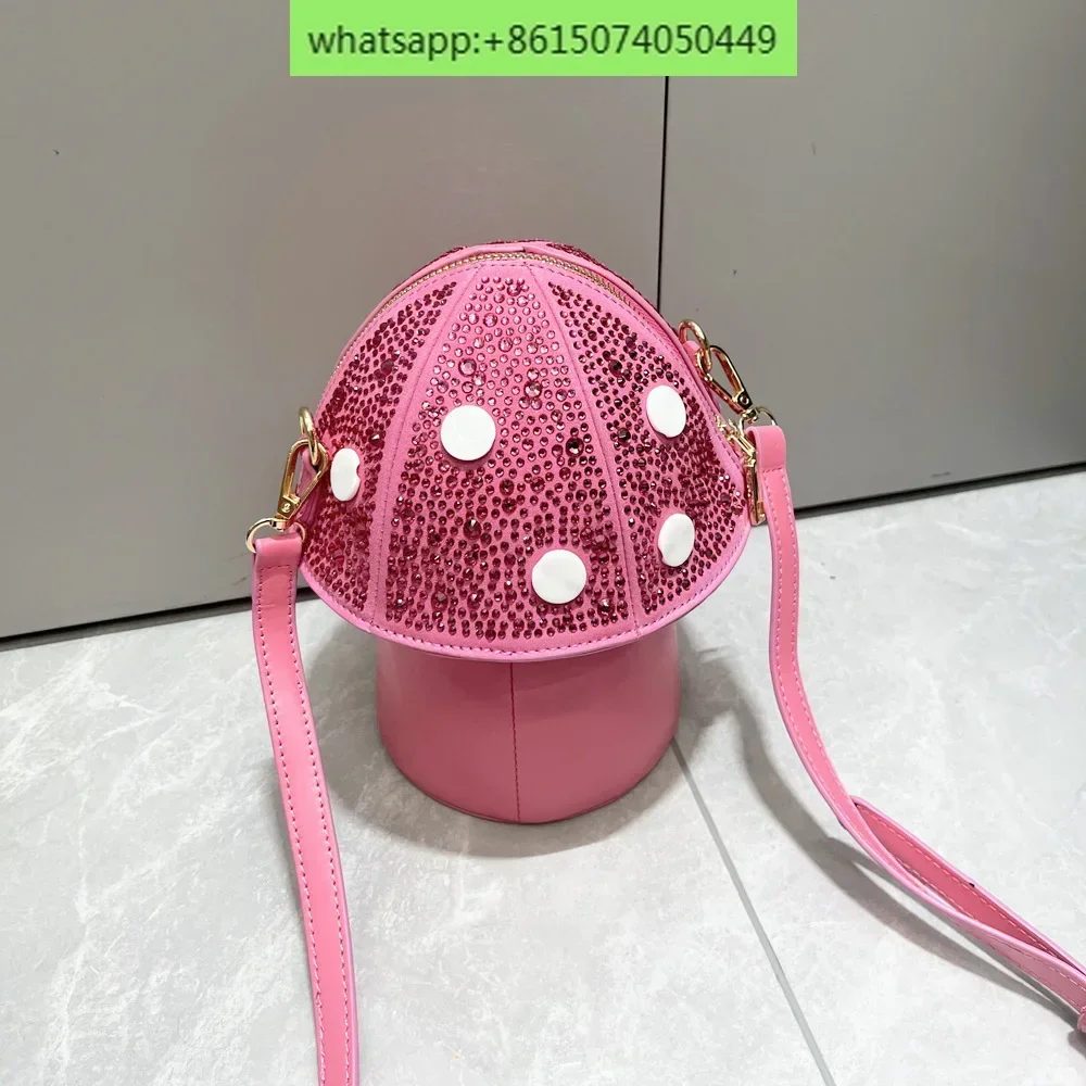Hot Diamond Bag Women's Handbag Mushroom Shaped Single Shoulder Crossbody Bag