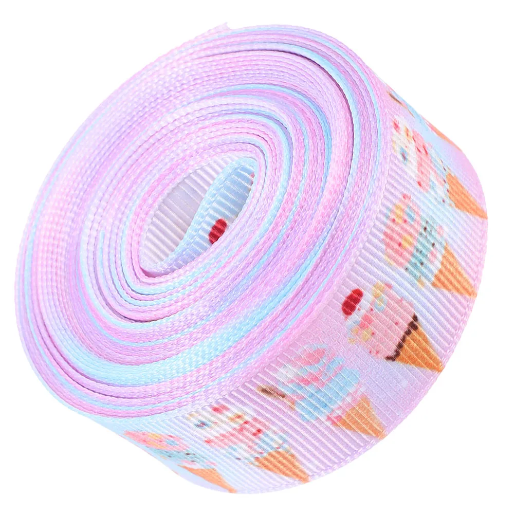 

1 Roll Ice Cream Ribbon 38mm Wide 4.5M DIY Decorative Polyester Ribbon for Crafts Wrapping Bows Birthday Gifts